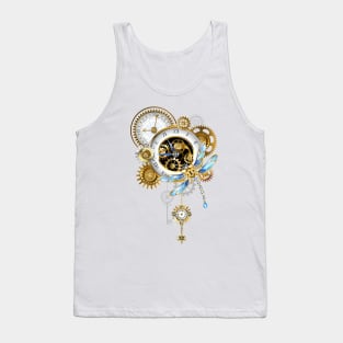 Steampunk Dragonfly with Clock Tank Top